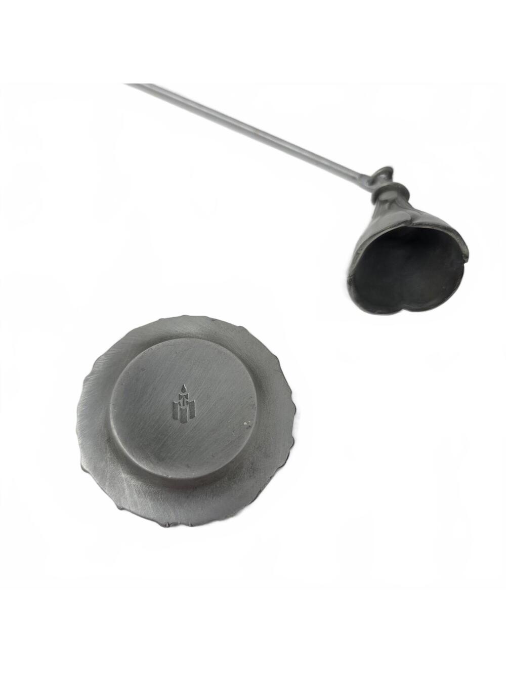 Carson Pewter Candle Snuffer with Base Floral Lily Hallmarked 1990s Candle Mark - Picture 6 of 7